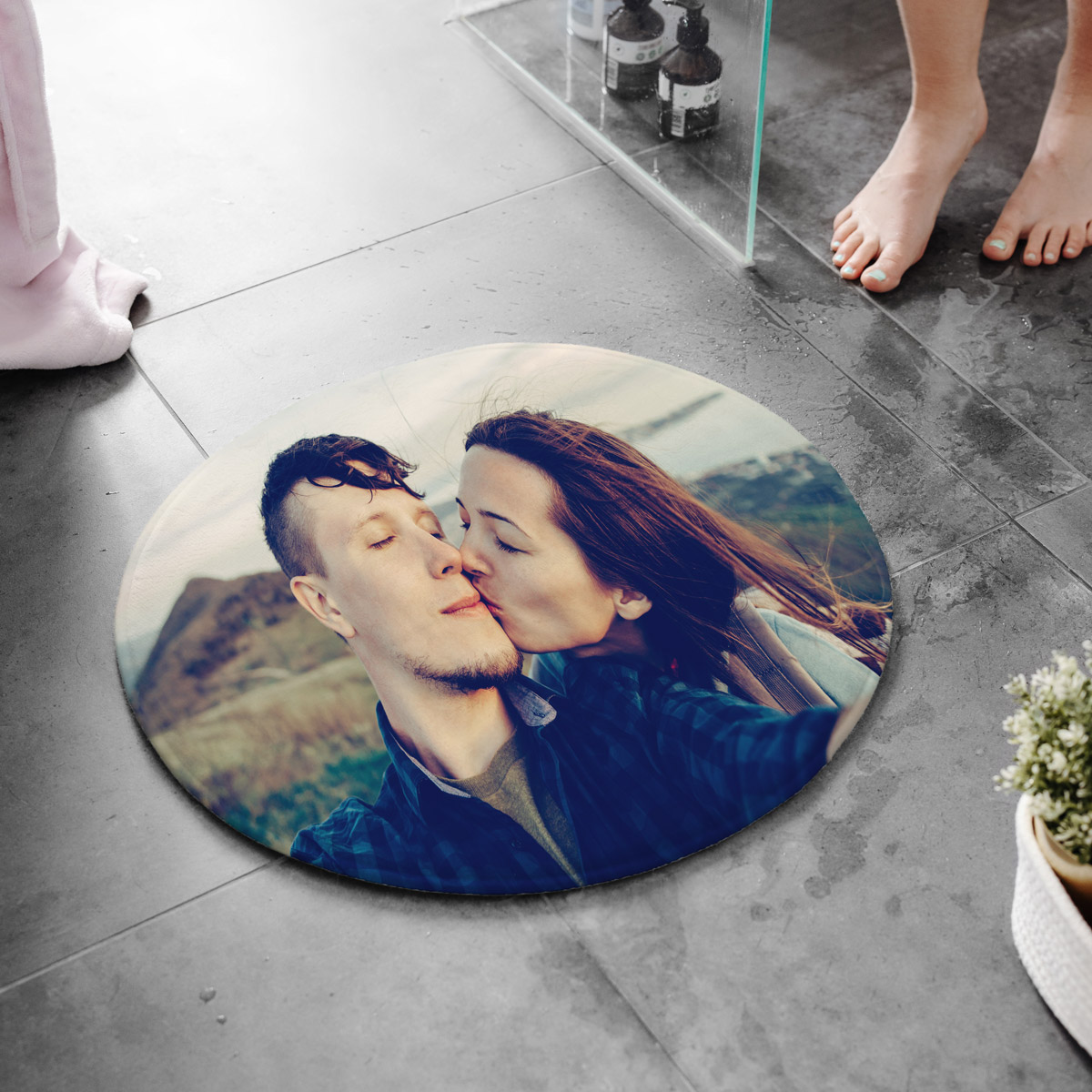 Personaliseret bademåtte med foto