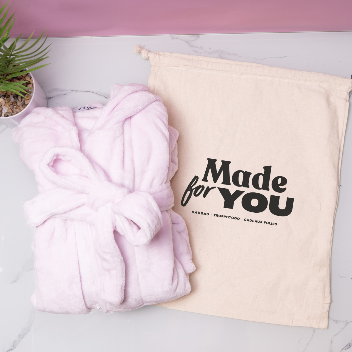 Badekåbe monogram med tekst