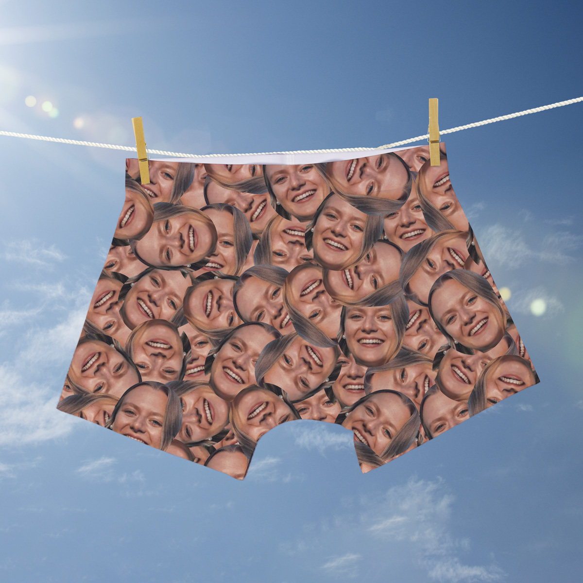 Boxershorts med ansigter