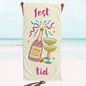 Personligt håndklæde med champagne og tekst