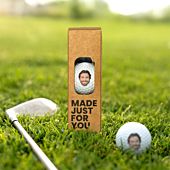 Personligt sæt med 3 golfbolde med ansigt