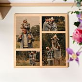 Personaliseret fototræbillede med 4 billeder