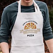 Personligt madlavningsforklæde med pizza og navn