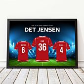 Personlig plakat Familie med fodboldtrøjer