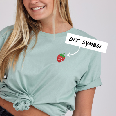 Broderet T-shirt Mint med symbol