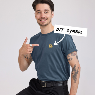 Broderet T-shirt Mørkeblå med symbol