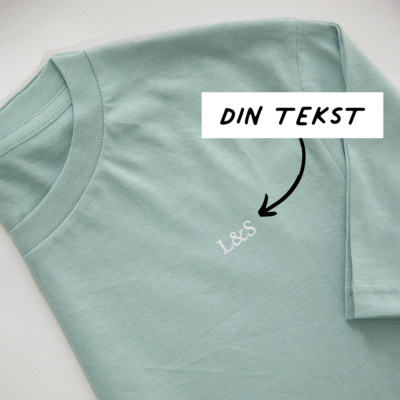 Broderet T-shirt Mint med tekst