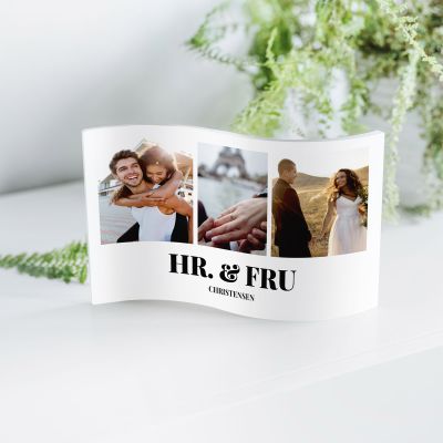 Personaliseret Akrylstander med 3 billeder og tekst