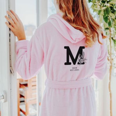 Badekåbe monogram med tekst Badekåbe monogram med tekst