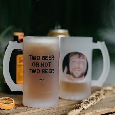 Personaliseret ølkrus med foto og tekst Personaliseret ølkrus med foto og tekst