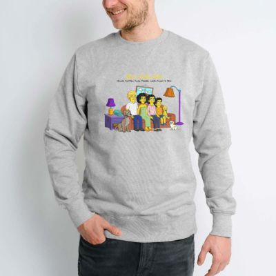 Personlig sweatshirt - Tegneserieillustration af familie