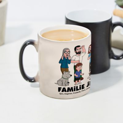 Personlig familie tegnefilmskrus - Illustration