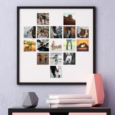 Personaliseret og hjerteformet plakat med fotos Personaliseret og hjerteformet plakat med fotos