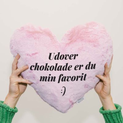 Personlig plys hjertepude med foto