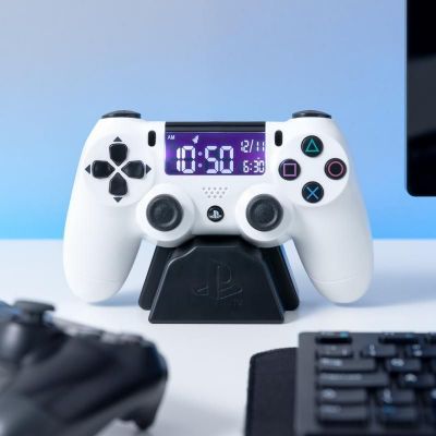 Playstation Controller-vækkeur i hvid