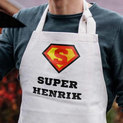 Personligt superhelte-køkkenforklæde
