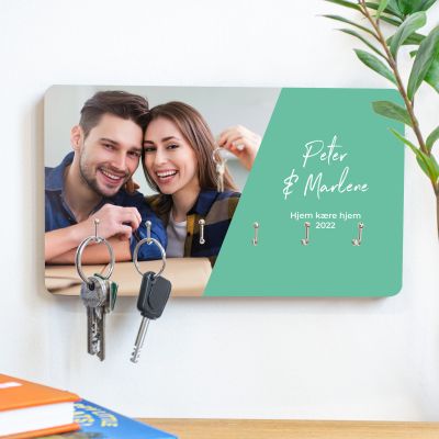 Personaliseret nøgleophæng med foto og tekst