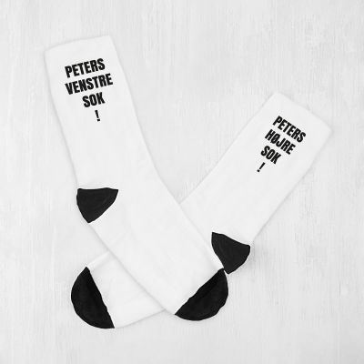 Personaliserede sokker med ordsprog