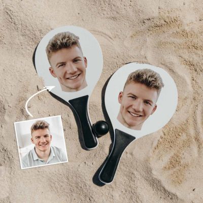 Personligt strandtennissæt med to ansigter