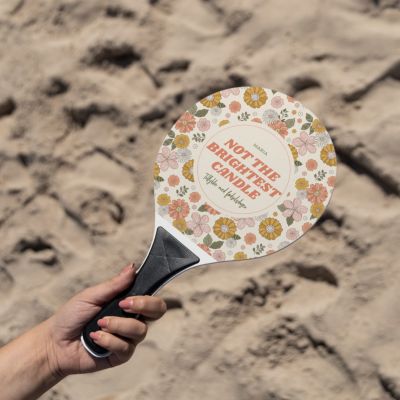 Personligt beach tennis-sæt med baggrund og tekst