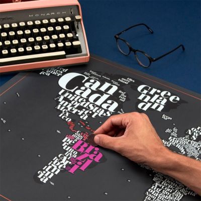 Typografisk skrabe verdenskort
