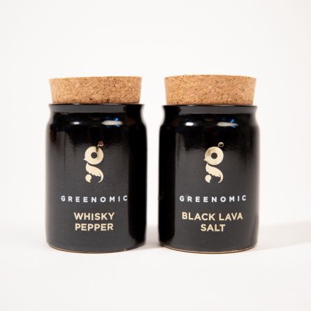 Black Lava Salt & Whisky Pepper