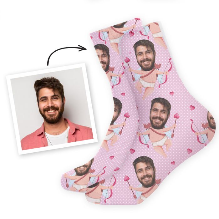 Sokker med mange ansigter og kærlighedsbaggrund main product photo