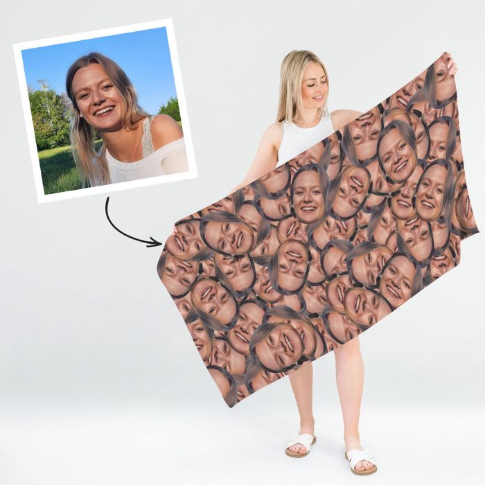 Håndklæde med multi-ansigt motiv main product photo