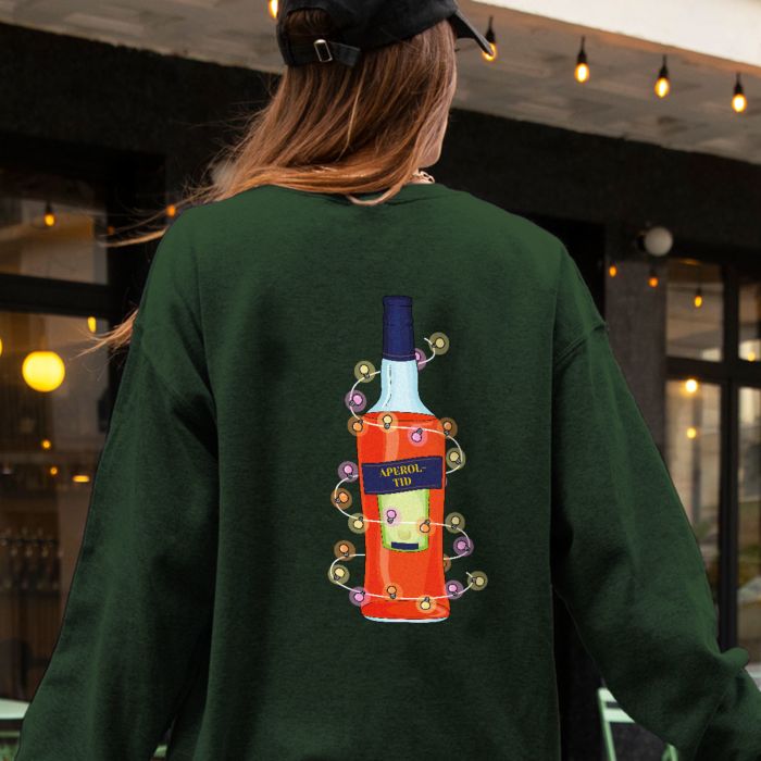 Personlig juletrøje med Aperol-flaske