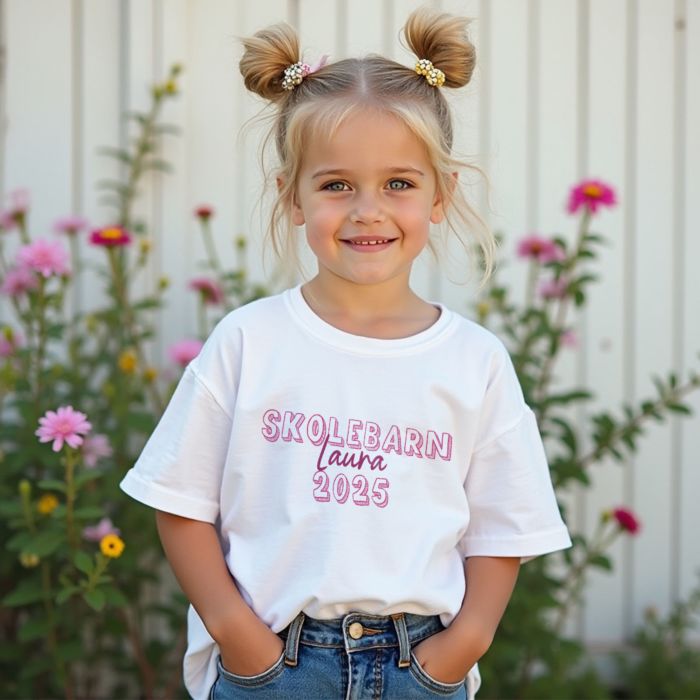Personlig T-shirt til skolebørn