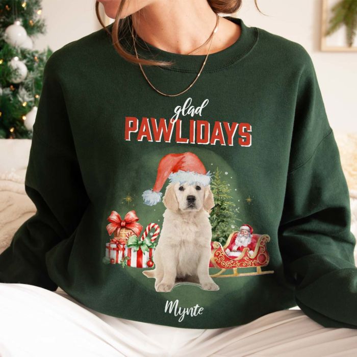 Personlig Bootleg-julesweater med kæledyr