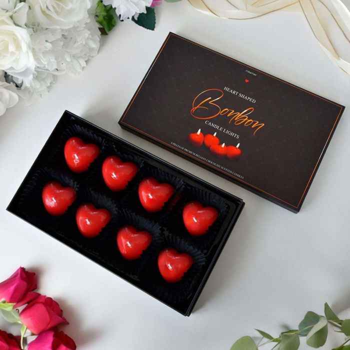 Stearinlys med chokoladeduft i hjerteform