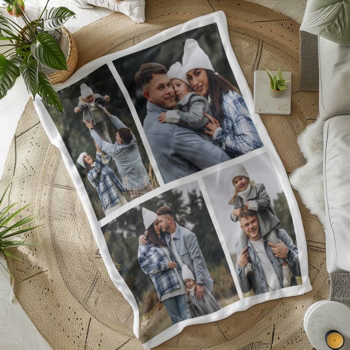 Personligt tæppe med fotocollage