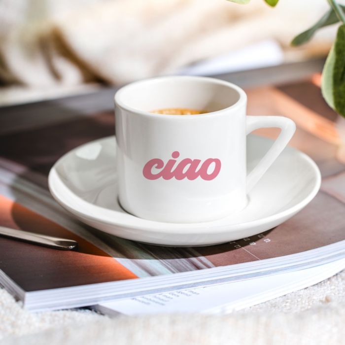 Personaliseret espressokop med tekst
