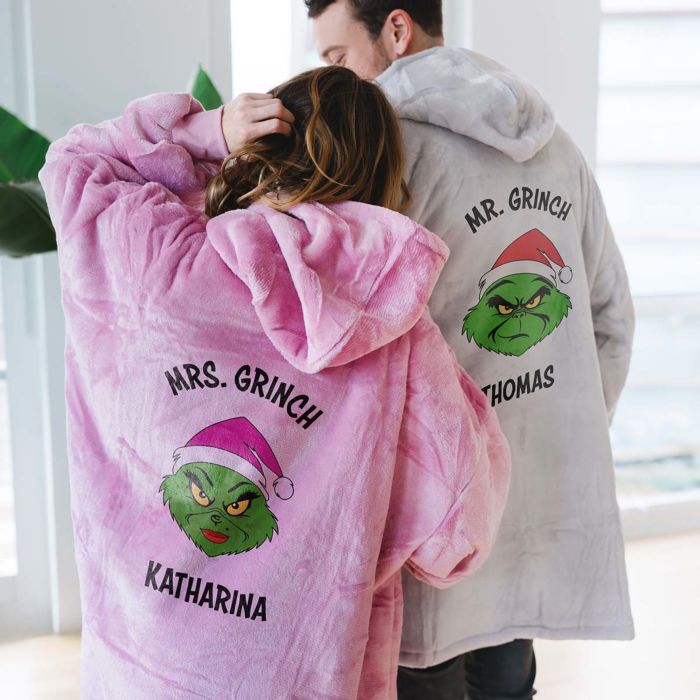 Personligt tæppe med Grinch-hættetrøje