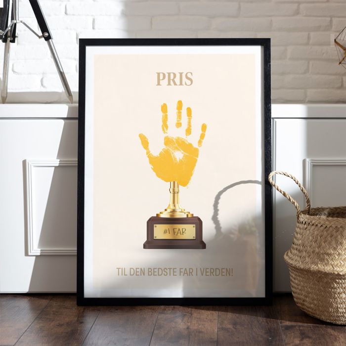 Personlig plakat med håndaftryk og trofæ