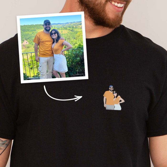 Personlig T-shirt med lille illustration
