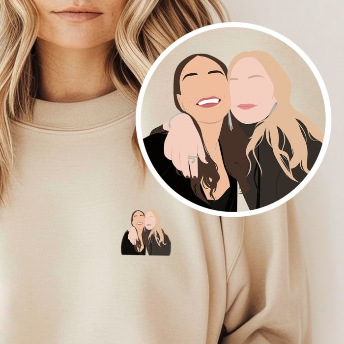 Personlig trøje med lille illustration