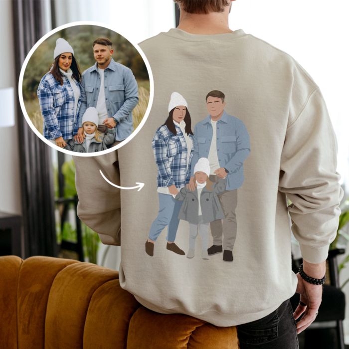Personlig sweatshirt med AI-illustration