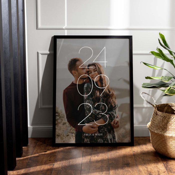 Personlig plakat med dato og navn
