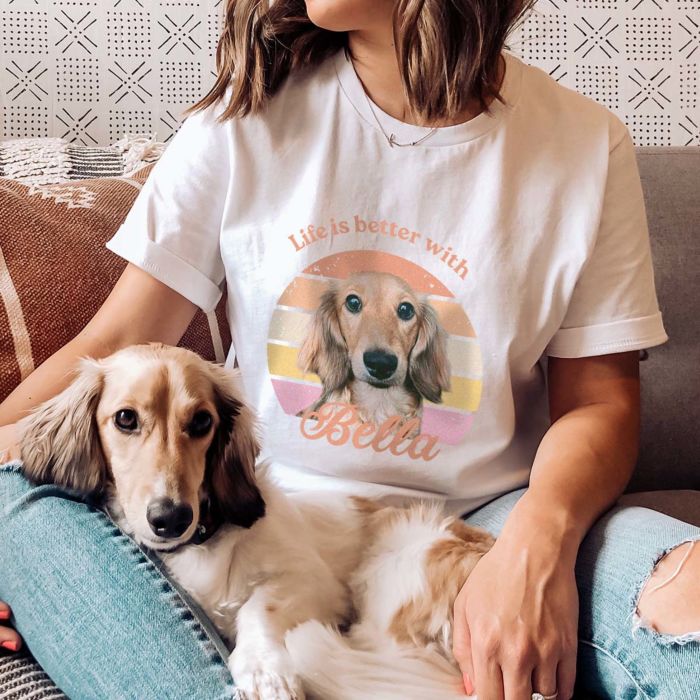 Personlig retro-T-shirt med kæledyr