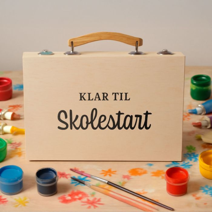 Personlig malerkasse med tekst
