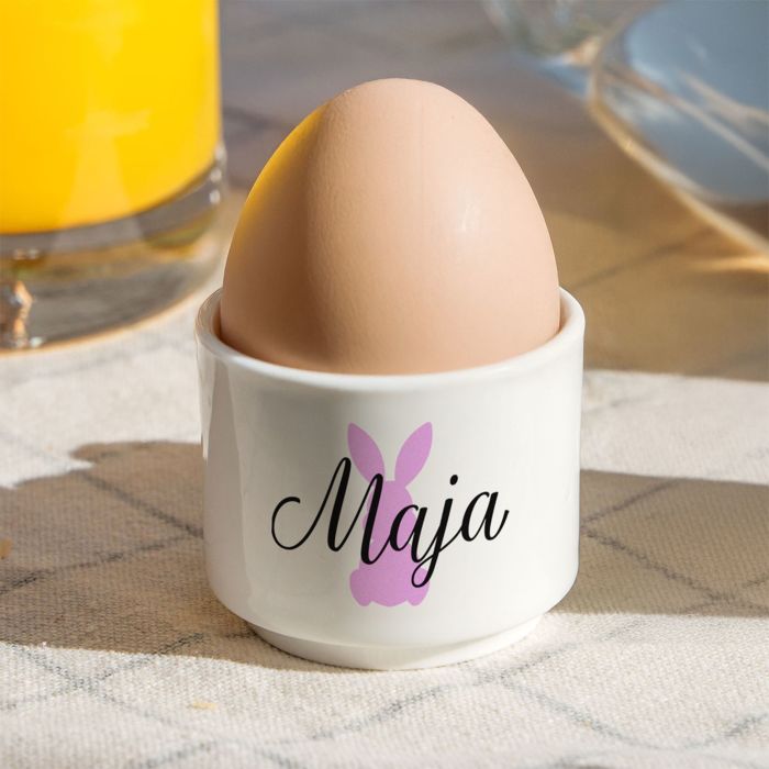Personlige æggekopper 2-pak med symbol og navn