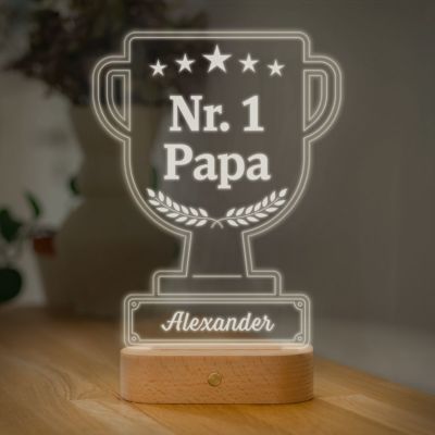 Personligt LED-lampekrus med tekst