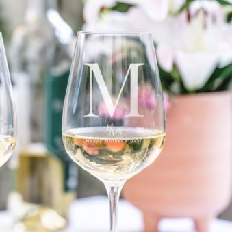 Personaliseret vinglas med monogram