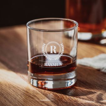 Personaliseret whiskyglas med monogram