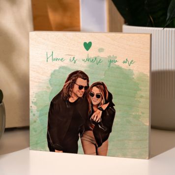 Personaliseret Træblok i Comic Style