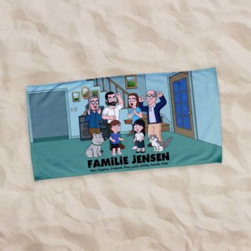 Personligt håndklæde tegnefilmsfamilie - Illustration