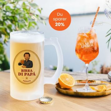 Gavesæt med Aperol-glas og ølkrus