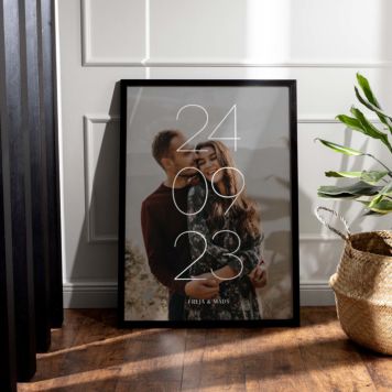 Personlig plakat med dato og navn